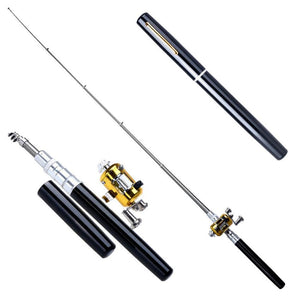 PortableTelescopic Pocket Aluminum Alloy Fishing Rod Pole Reel Spinnin –  Fishing World Shop