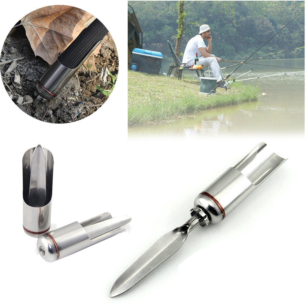 MUQGEW Portable Stainless Steel Telescopic Support Fishing Rod Holder Fishing tool Tackle Kit Fishing Tools #E0