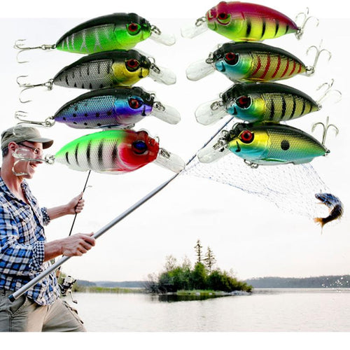 MUQGEW  Lot 8Pcs Fishing Lures Kinds of Minnow Fish Bass Tackle Hooks Baits Crankbaits Fish Equipment #EWX