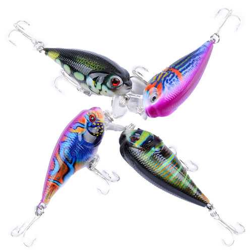 Lifelike Plastic Fishing Lures Bass Crankbait Kit