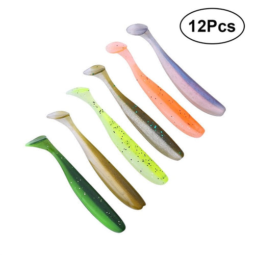 12 Pcs Soft Fishing Lure Bait Artificial Fishing Lure Fishing Tackle Bionic Luminous Fishing Bait for Saltwater Freshwater Fishing(Random Color)